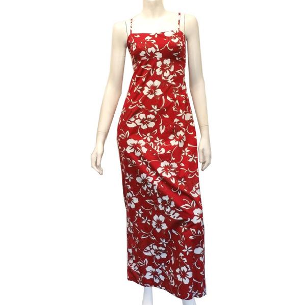 Classic Hibiscus Strap Long Dress ...